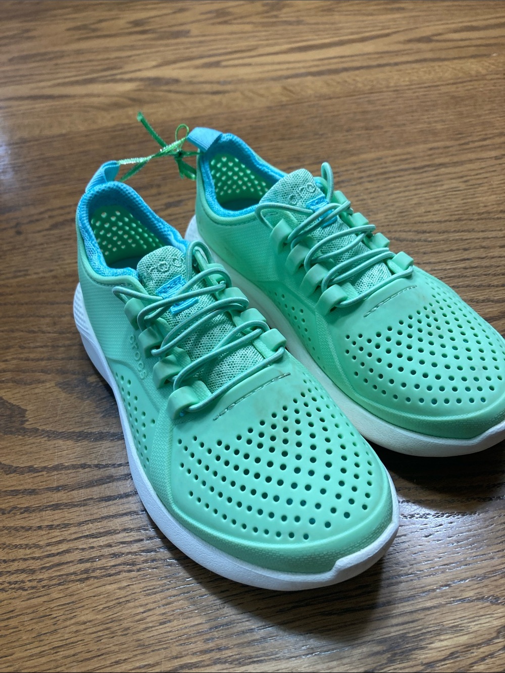 CROCS Kids Mint Green Lite Ride Pacer Athletic Sneakers